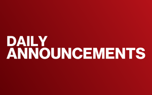 Announcements November 13, 2019